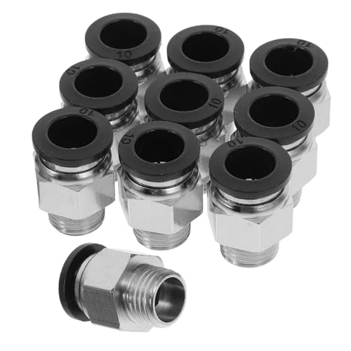 SOLUSTRE Pneumatic Air Fitting Replacement 10pcs Straight Push Connectors Quick Connect Fitting System