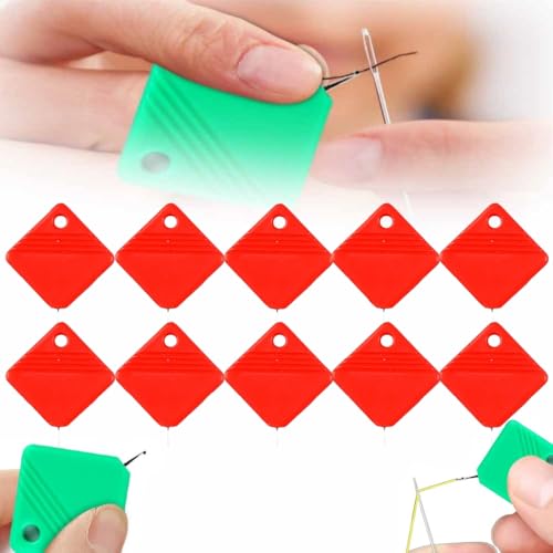 Image of 2024 New Automatic Needle Threaders for Hand Sewing, Embroidery Floss, Sewing Machine Needle Threader, Sewing Supplies Tool, Fits All Needle Sizes (Red, 10 PCS)