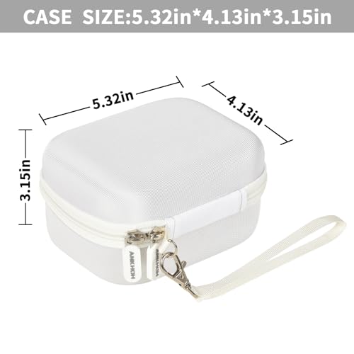 Image of ANKHOH Label Maker Case for Memoking T02 / for Phomemo M02 / M02S / M02 Pro / Q30S / for Ponek Mini Pocket Printer, Portable Sticker Printer Storage Holder Organizer Bag Paper&USB Cables, Box Only (White)