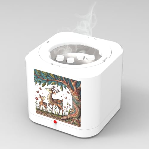Image of Shivansh Technology Incense Holder Electric Kapoor Dani Camphor Diffuser Burner for Home | Karpuram Bakhoor Oud Aroma Oil & Dhoop Machine | Essential Oil Diffuser for Home (White) (Woodland Majesty)