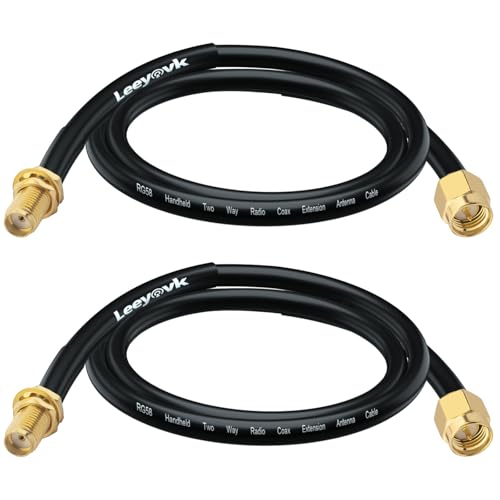 leeyovk RG58 SMA �����W�����p�[�P�[�u�� 50CM �M���k�`���[�u�t�� SMA�I�X-���X �ᑹ���A���e�i�����P�[�u�� 3G 4G LTE WiFi ���[�^�[/����LAN�p 2�{(�e���r�p�ł͂���܂���)