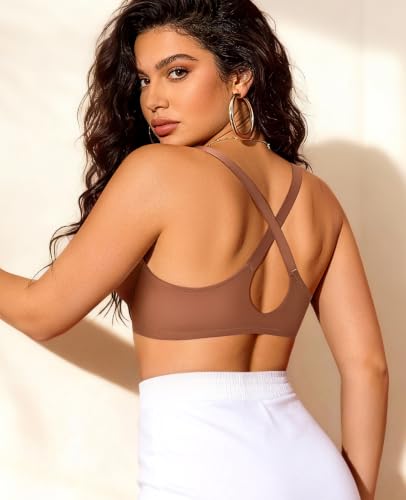 Image of YANDW Sexy Womens Mesh Front Closure Racerback Bras for Women See Through Plunge Non Padded Unlined Sheer Demi Bra Underwire
