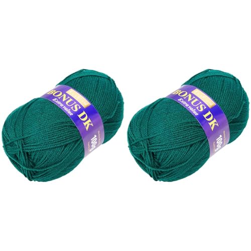 Hayfield Bonus DK Double Knitting, Bottle Green (839), 100g by Sirdar (Pack of 2), 100 g (Pack of 2)