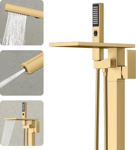 Ryuwanku Brushed Gold Freestanding Tub Filler
