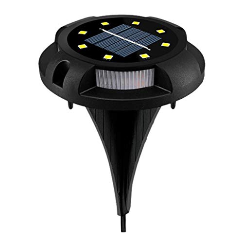 #N/A 1pc 8-LED Solar Power Buried Light, Waterproof Under Ground Lamps Outdoor Path Way Garden Decki