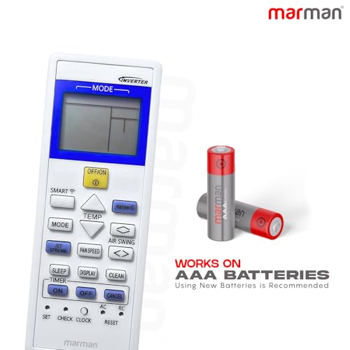 Image of marman Compatible with Panasonic AC Remote Control Original Model 157C Suitable for 1 | 1.5 | 2 Ton Split & Window Inverter AC - Match Remote Keys Exactly to Replicate Genuine Remote Function