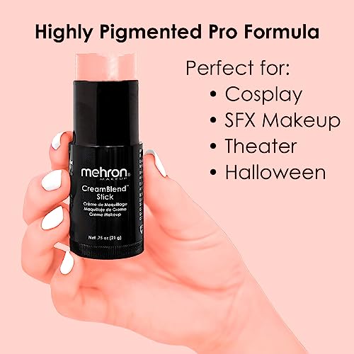 Image of Mehron Makeup CreamBlend Stick | Face Paint, Body Paint, & Foundation Cream Makeup | Perfect for Halloween .75 oz (21 g) (Pastel Orange)
