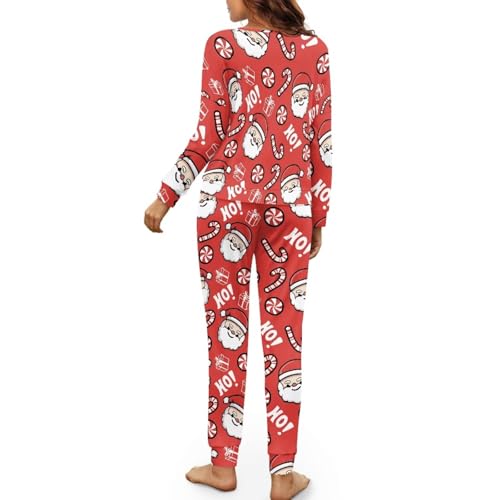 Image of Women's Pajamas Set Soft 2 Piece Loungewear Long Sleeve Pj Set Matching Sleepwear with Pockets for Women Plus Size