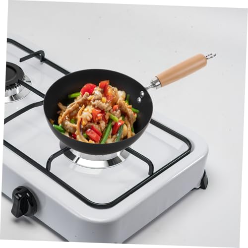 Wok pequeño antiadherente de hierro forjado ABOOFAN miniatura 2