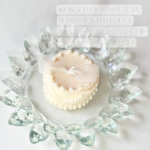 Vintage Coquette Aesthetic Soy Wax Cake Candle - Sweet Cake Scented Decorative Candle - Handmade Unique Home Decor Accent Piece - Perfect Gift Ideas - Image 3