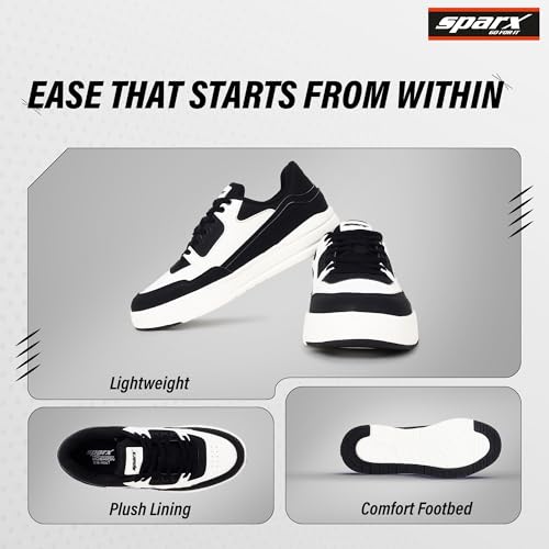 Image of SPARX Casual Sneakers for Men - Trendy Lace-Up Shoes with Soft Cushioning, Lightweight Comfort, Durable Sole & Everyday Fashion Wear