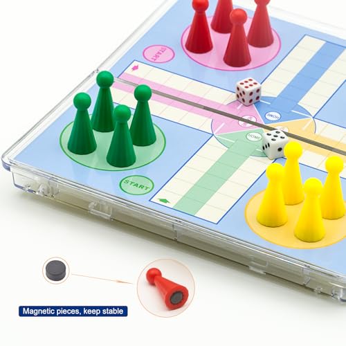 Mini Ludo Juego de Mesa Magnético Plegable 15x15 cm miniatura 4