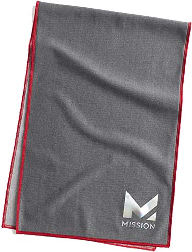 Mission HydroActive MAX Large Cooling Towel, Charcoal/Tango Red, One Size