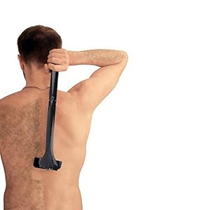 Faletony Rückenrasierer Herren， Rückenrasierer Körperrasierer mit ergonomischer Griff Gebogen DIY Rückenhaar Rasier Schmerzlose für perfekte Nassrasur – effektive Rückenrasur