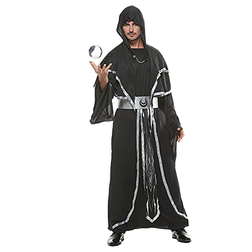 EraSpooky Túnica de monje Medieval de mago oscuro para hombre