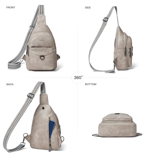 Image of LATMAP 7L Sling Bag for Women Men Crossbody Belt Bag Small Travel Sling Backpack Anti Theft Chest Daypack Purse Faux Leather