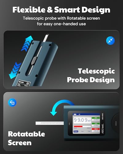 Medidor Gauss 8035 con sensor telescópico y batería recargable miniatura 2