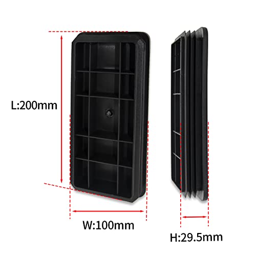 Bouchons rectangulaires en plastique Flyshop 100x200mm à ailettes pour insertion robuste
