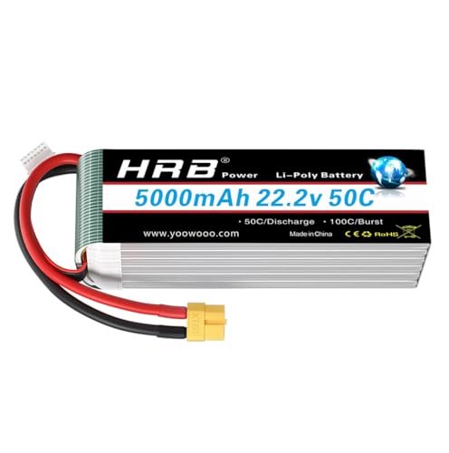 Connettore: XT60 HRB 6S 5000mAh 22.2V 50C Lipo Batteria XT60 Plug Adatto per RC Quadcopter Elicottero Aereo Auto Barca Camion