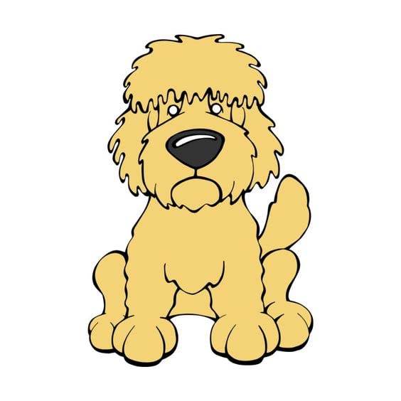 AMFAH CORPORATION Cute Yellow Dog Golden Vinyl Decal Sticker Premium Quality Multiple Colors for Car Bumper Truck Van SUV Window Wall Boat Cup Tumblers Laptop or Any Smooth Surface 2 Pack 4x3