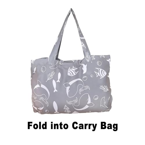 Image of Portable 2-in-1 Grocery Cart Seat Cover and Baby Highchair Cover (Gray Seaworld)