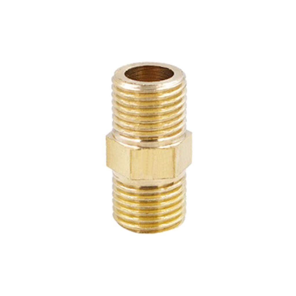Brass Pipe Hex Nipple Fitting, 304 Stainless Steel BSP Male to Male Thread Quick Coupler Adapter - 1pc(DN8)
