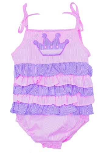 PINK GLAM GIRL RUFFLE ROMPER 6M-3T