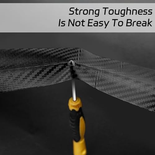 Carbon Folie Auto (10cm × 1000cm) Carbonfolie Klebefolie Auto Einstiegsleisten Schutz, 3D Lackschutzfolie mit Abstreifer, Schutzfolie für Die Meisten Autos wie SUVs und Limousinen Schwarz