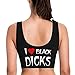 I Love Black Dicks Yoga Sports Bra for Women, Comfortable Yoga Bras Fitness Workout Tops Running Bra with Removable Pads
