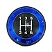 Abfer Leather Shift Knob 5 Speed Car Gear Shifter Knobs Round Stick Shifting Lever Fit for Most Vehicle, Blue