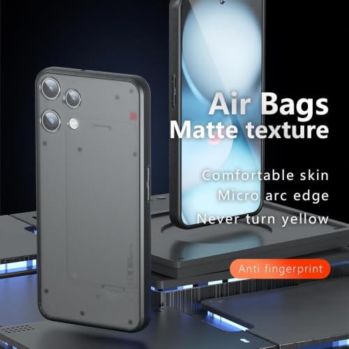 Image of Matte PC+TPU Phone Case for Nothing Phone 3A Lite, Air Bag Corner Protection, Anti-Fingerprint, Never Turns Yellow, Micro Arc Edge, Skin-Friendly Feel, Black