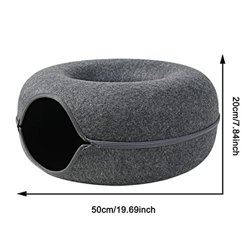 Cama de túnel para gatos para gatos de interior - Cama de túnel de gato de feltro anti-riscos removí