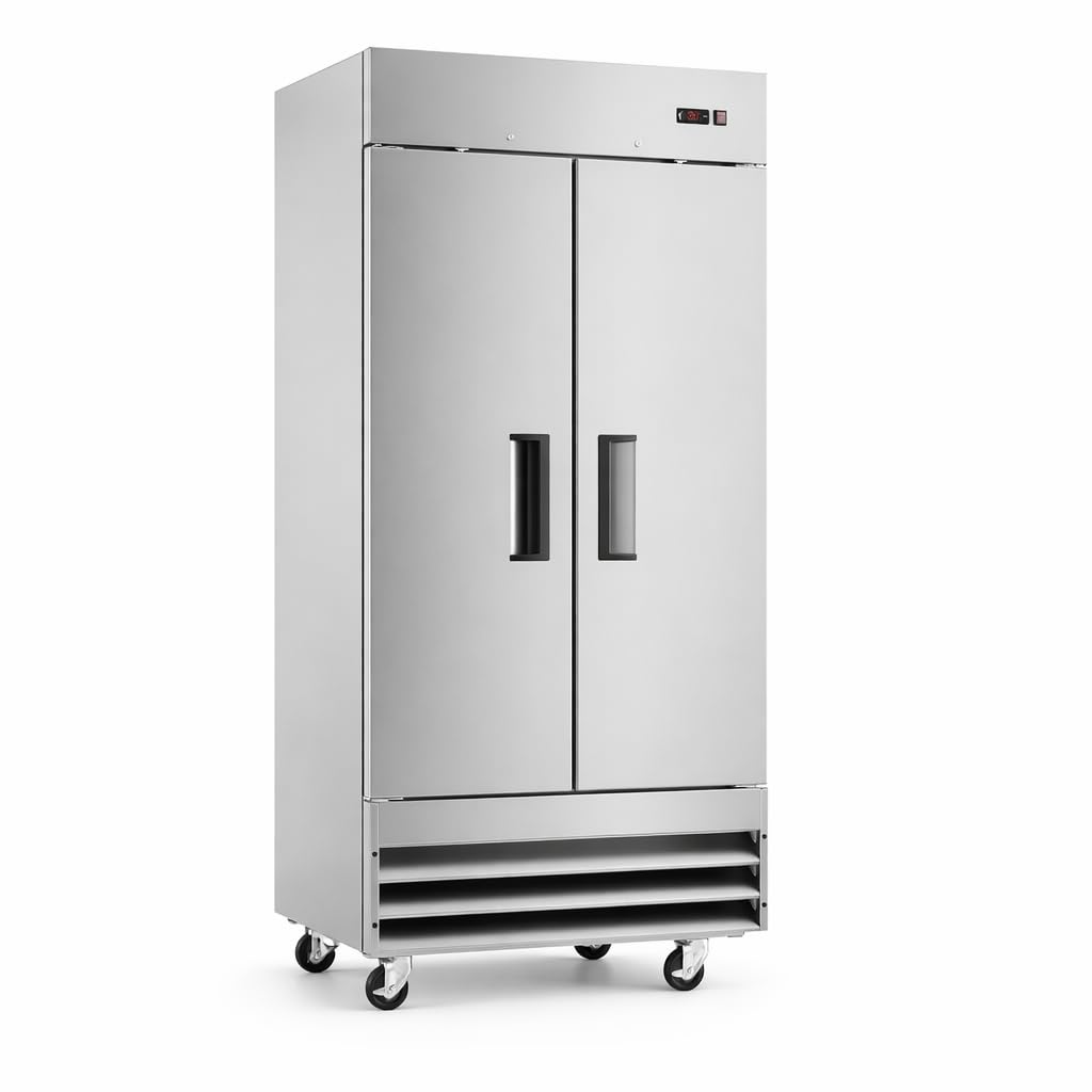 A-35F-HC 39.5-Inch Commercial Reach-In Freezer, 2-Door Stainless Steel, 6 Shelves, Digital Control, -8 to -1°F, R-290 Refrigerant
