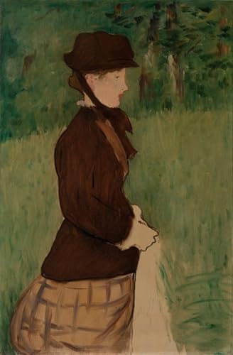 Image jeune femme dans un jardin Manet 60x90cm pour habiller un grand mur blanc de séjour