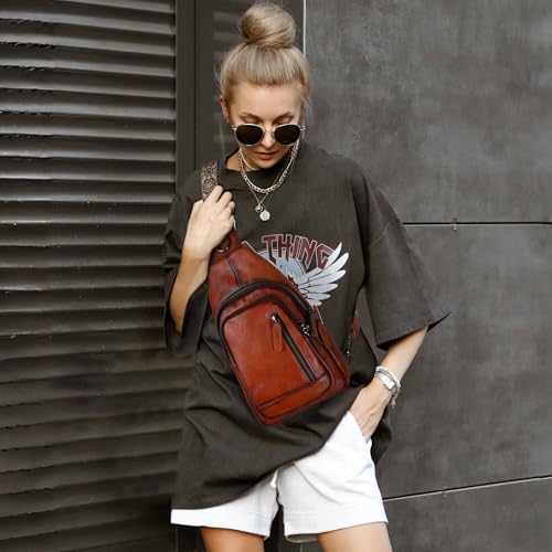 HESHE Pebble Grain Crossbody Bag