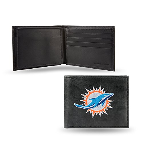 NFL Miami Dolphins Embroidered Leather Billfold Wallet