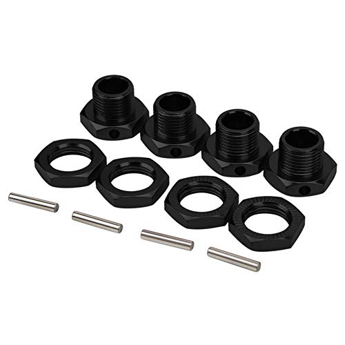 4Pcs RC Hex Coupler Kit, 17MM Wheel Hex Coupler Aluminum Alloy Toy Car Hex Driver for 1/8 RC Vehicle(Black)
