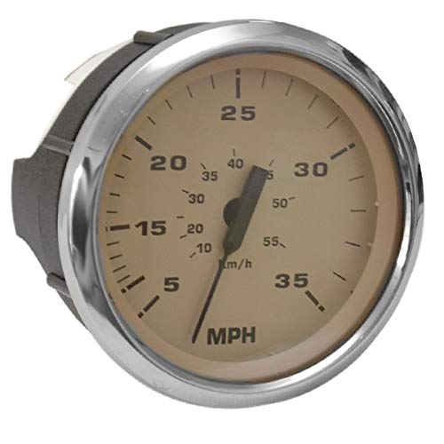Faria Boat Speedometer Gauge SE9395A | Euro Stainless Steel Beige