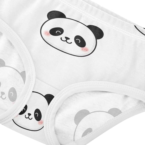 Toddlers Underwear Floral 2t Cotton Little Girl Panties Durable Undies Kids Briefs Cute Cartoon Pandas White4