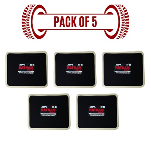 Image of Radial Tyre Repair Patch No.45 - Box of 5 Pcs | Heavy-Duty Self-Vulcanizing Puncture Patch for Car, Truck, Tractor & Bus Tyres | Professional Tubeless & Tube Tyre Repair Kit, Durable
