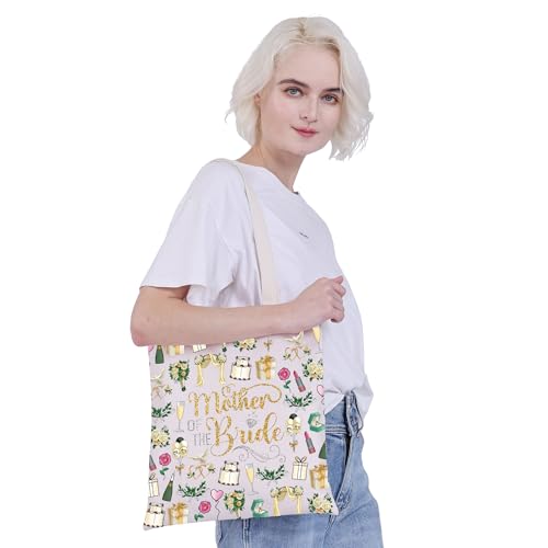 Bolso tote para madre de la novia, regalo para despedida de soltera, boda, fiesta, dama de honor, propuesta, novia, mamá, con diseño floral miniatura 2