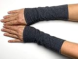  Stulpen in Wunschfarben gefüttert Armstulpen Handstulpen WendeStulpen Handschmuck Baumwoll-Jersey dunkelgrau