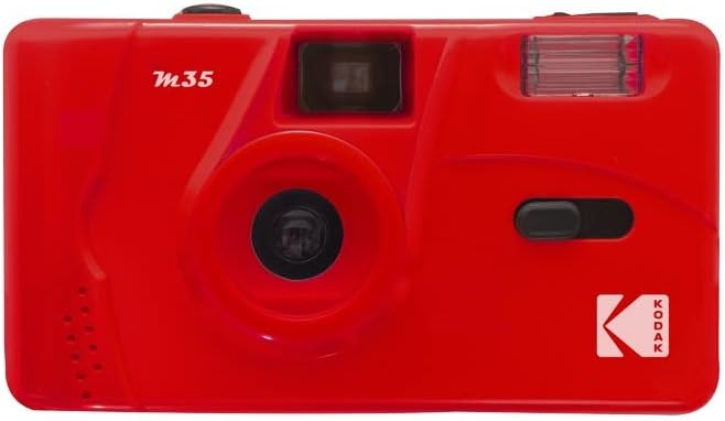 Kodak M35 35mm Film Camera (Flame Scarlet) - Focus Free, Reusable, Built in Flash, Easy to Use