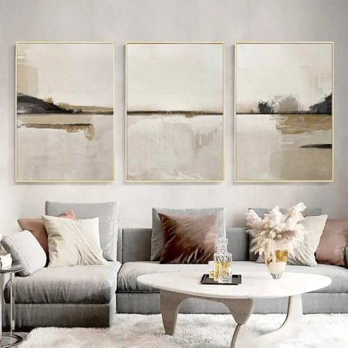 Affiche et impressions scandinaves abstrait beige marron pour salon moderne 60x80