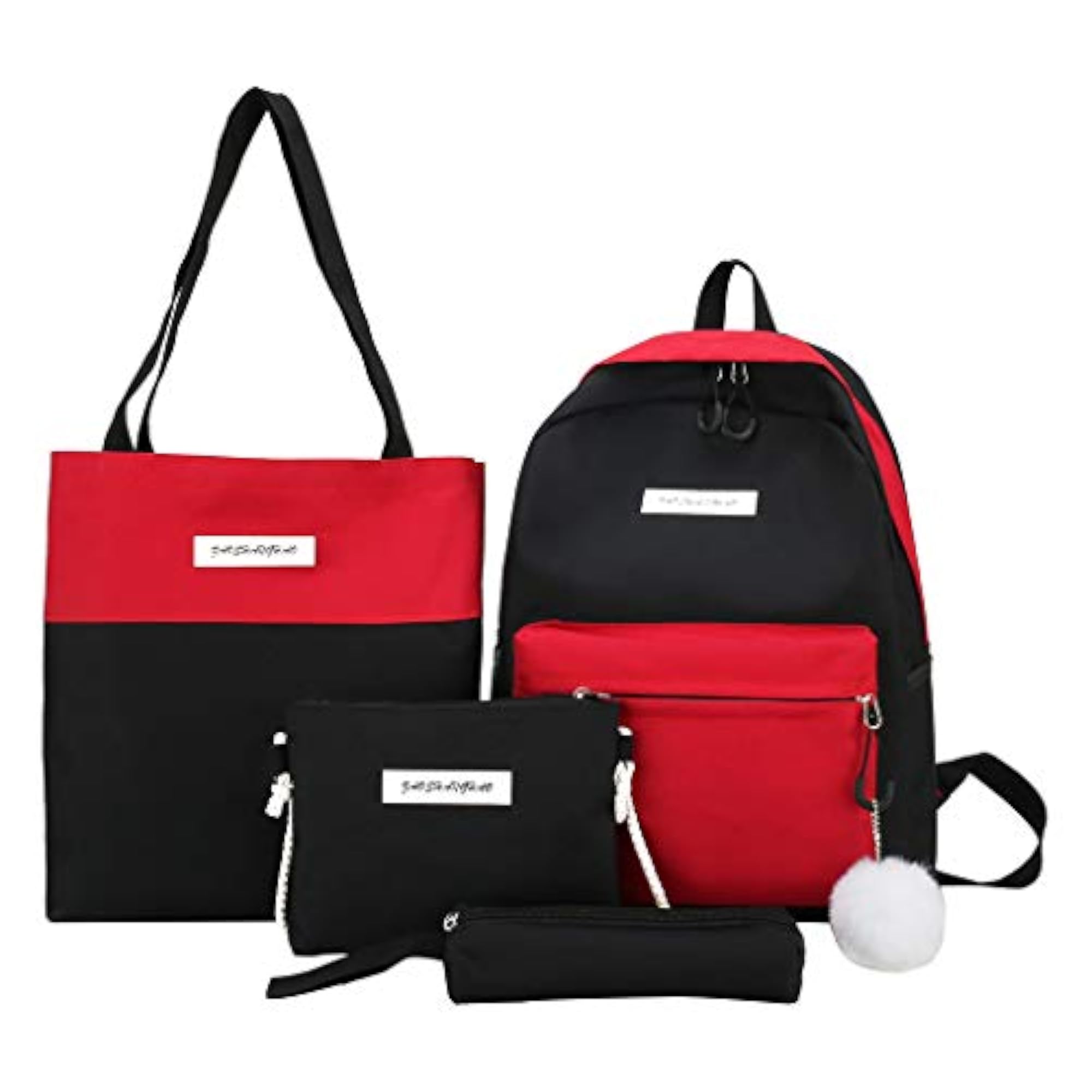 4Pcs School Backpack Set for Girls and Boys, Canvas Bags