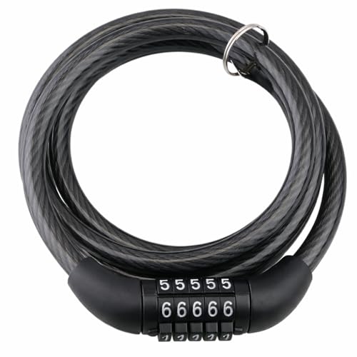Topolenashop Lucchetto Bicicletta e Monopattino con Combinazione – Cavo Acciaio 8x1200 mm Rivestito PVC, Antifurto per Bici, Scooter, Monopattino Elettrico e Attrezzature | 65347