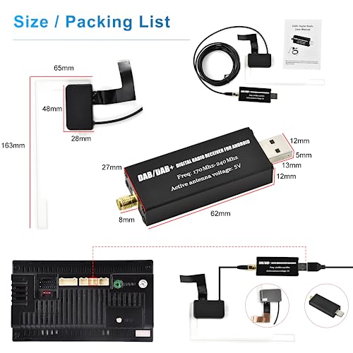 Rimoody DAB/DAB+ Radio Receiver for Android Cars with USB Dongle and Digital Audio Transmission with Antenna - Image 2