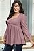 AlvaQ Womens Plus Size Babydoll Shirts Fashion 2025 Spring Clothes Casual Long Sleeve Sweetheart Neck Peplum Tops Pink 3X