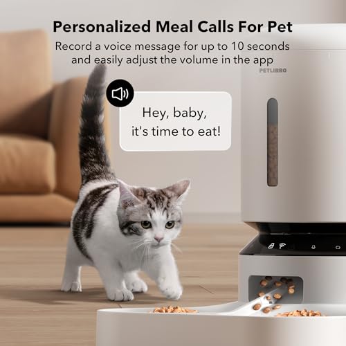 Image of PETLIBRO 5L Automatic Cat Feeder for 2 Cats, 5G&2.4G Wi-Fi Programmable Cat Food Dispenser with Dual Stainless Steel Bowls, Airtight Lock Fresh Technology, Low Food Sensor