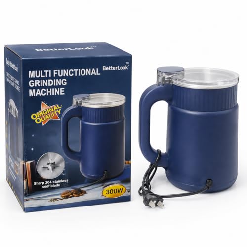 Image of Electric Coffee Grinder with Stainless Steel Blade, Transparent Lid, Handle Design, Dry Grinding for Coffee Beans, Sugar and Spices
